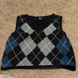 Argyle Knit Sweater Vest